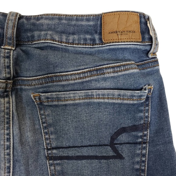 American Eagle Hi-Rise Shortie Denim Jean Shorts Womens 8 - Picture 4 of 10